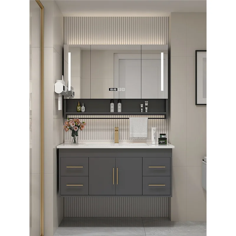 

Wash basin bathroom bathroom cabinet ceramic integrated wash basin solid wood integrated