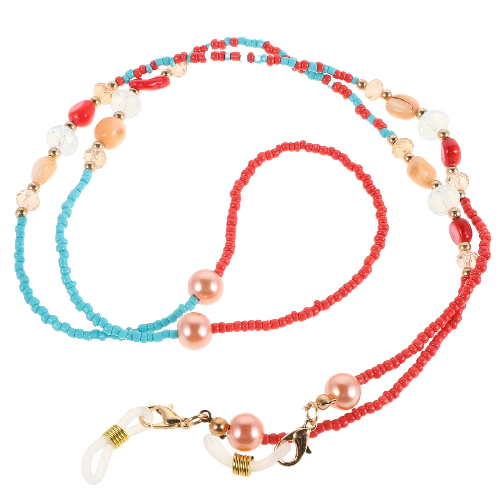 

Beaded Eyeglass Chain Colorful Anti Slip Lightweight Comfortable Glasses Strap Holder for Women Sunglasses Lanyard