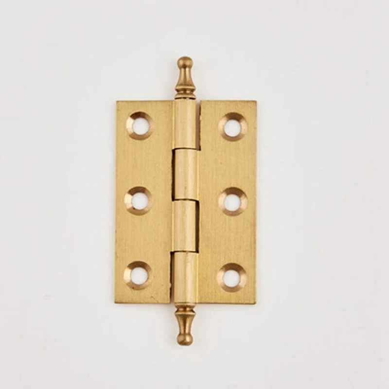 Brushed Brass Decorative Cabinet Cupboard Door Butt Hinges Gold 2\