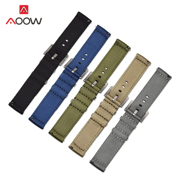 Woven Nylon Strap 18mm 20mm 22mm 24mm for Samsung Galaxy Watch Active2 Gear S2 S3 Huawei GT 2 Amazfit BIP Canvas Band Bracelet