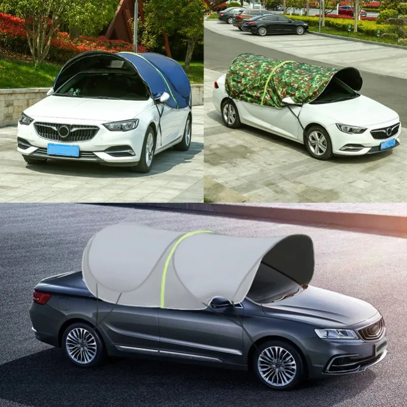 Car Roof Awning Outdoor Summer Insulated Carport Tarpaulin Convenient Folding Car Protection UV Sun Protection Car Awning