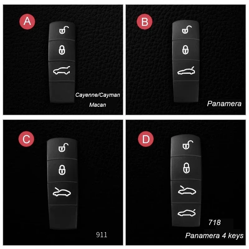 Car Key Case Button Pad Modified Shell Middle Frame For Porsche Cayenne Panamera Macan 911 718 Cayman Boxster Key Accessories