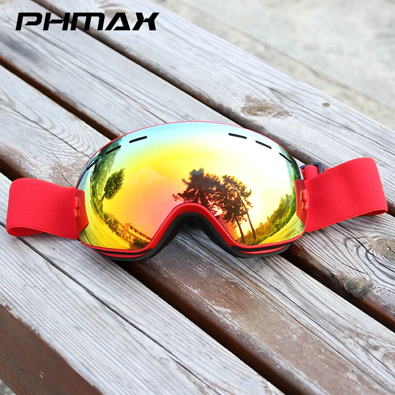 

PHMAX OTG Ski Goggle Adult Snowboard Mask For Men Women Yellow Lens Case Eyewear Kit Cylindrical UV400 Protection Snow Glasses