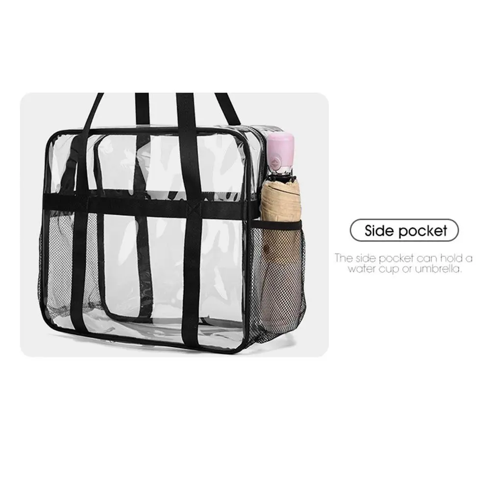 Large Capacity Transparent Crossbody Bag PVC Material Portable Toiletries Handbag Lightweight Waterproof Washing Storage Bag