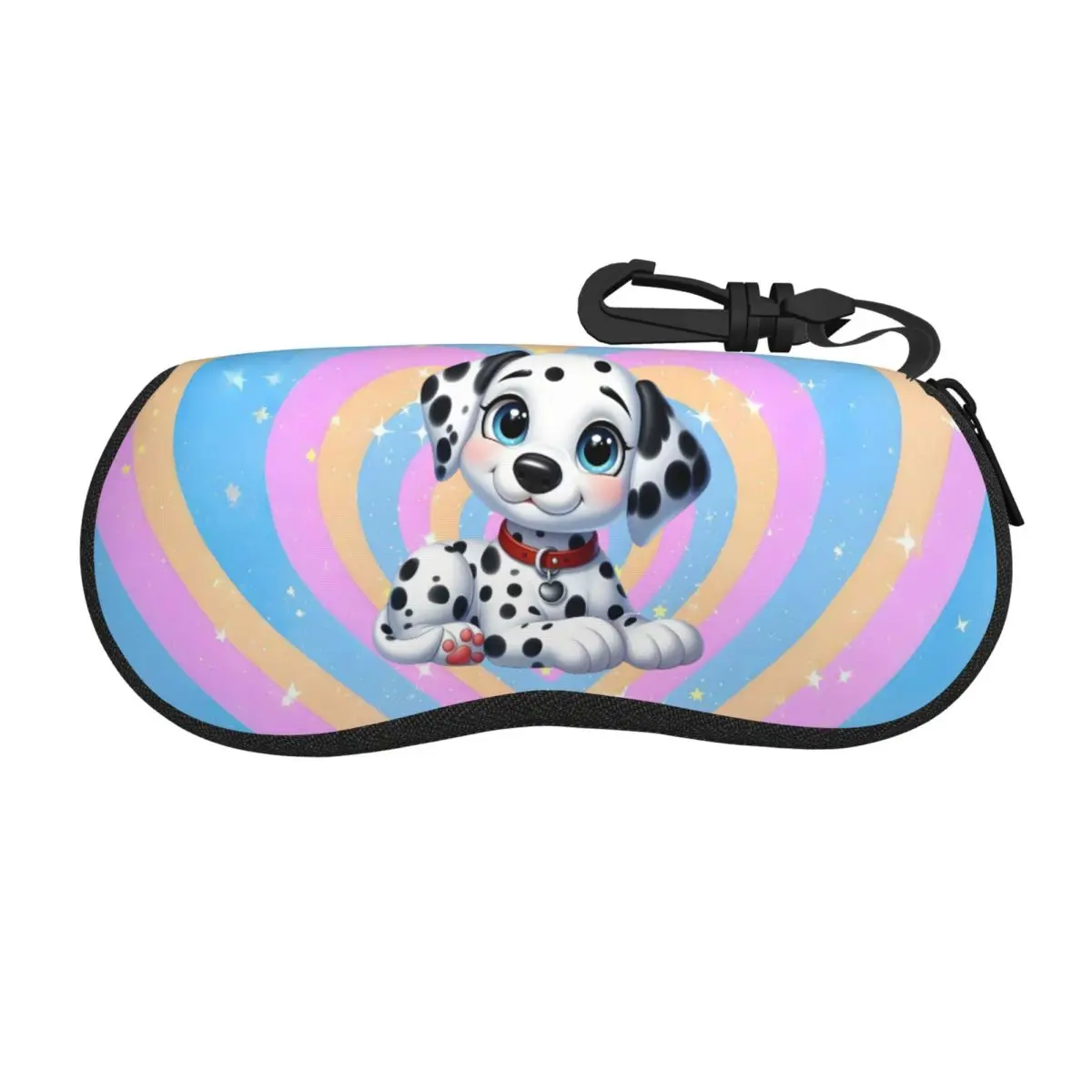 

Dalmatians Heart Background Cute Dog Glasses Case Portable Cartoon Dog Shell Eyeglasses Case Sunglasses Box