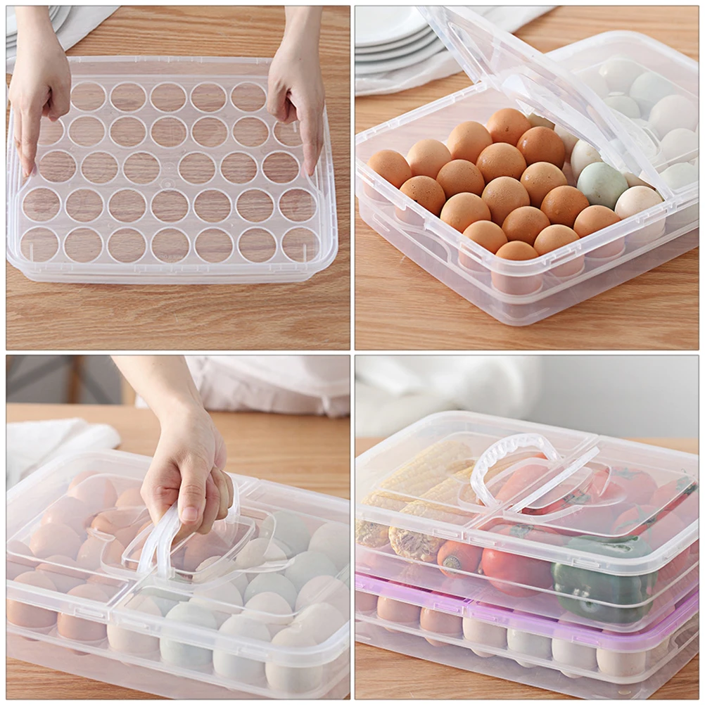 

Multi Functional Food Storage Box Egg Holder Sealing Crisper Container Kitchenware Fridge Portable Preservation Box Heat Cold