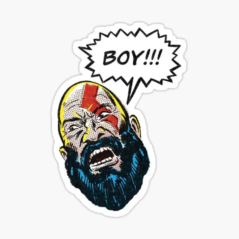 Boy!!! God of War - Kratos Sticker for Laptop Decor Bedroom Car Cute Cartoon Art Fashionable Public Suitcase