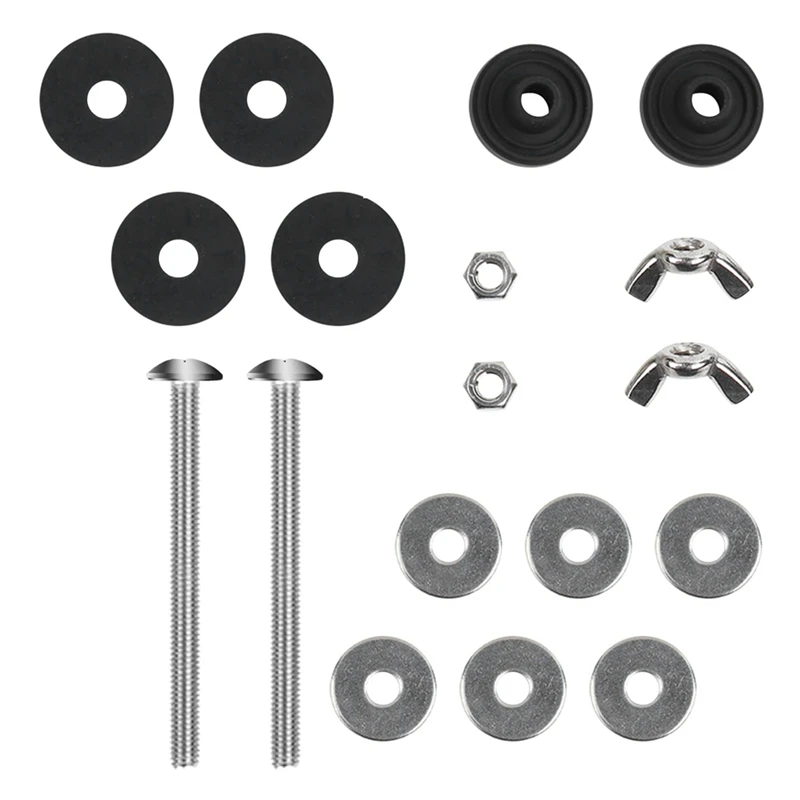 4PCS Universal Toilet Tank To Bowl Bolts Kit, Heavy Duty, Waterproof Stainless Steel With Extra Long Nut Screw