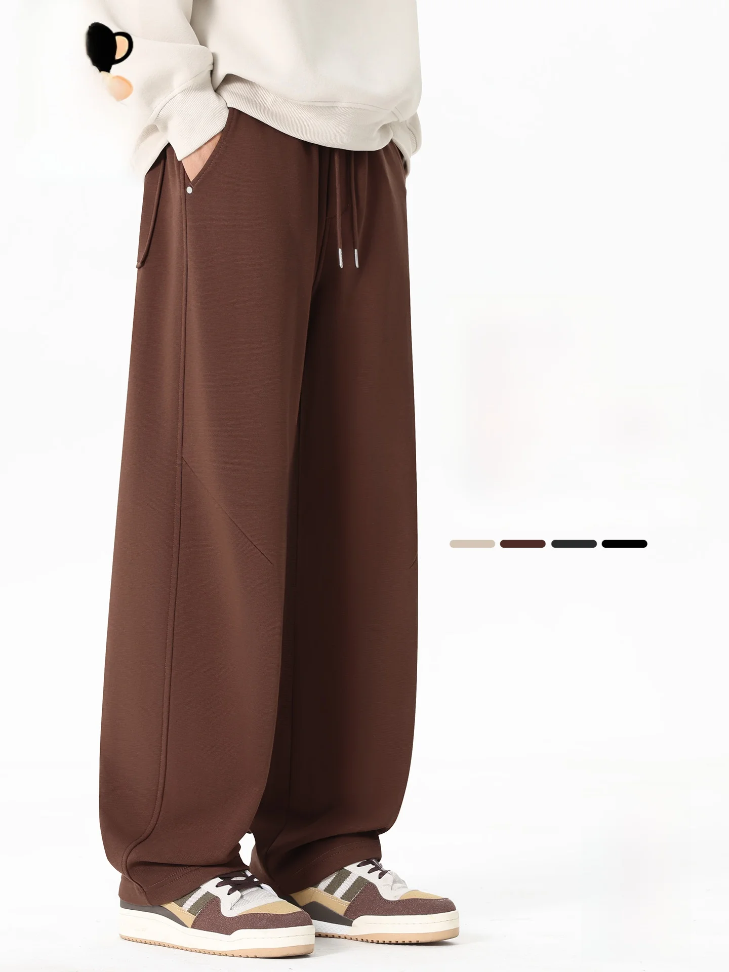 

Мужские повседневные брюки оверсайз из плотной ткани, свободного кроя, с эффектом драпировки, длинные, осенние, модные, удобные, дышащие