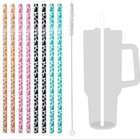 8 Pcs Straw Replacement for  40 oz 30 oz Cup Tumbler,  Extra Long Reusable Straws for Stanley 40 oz, milk script