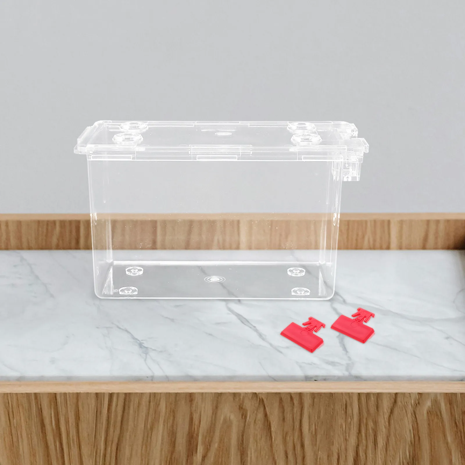 

Пластиковый прозрачный контейнер для хранения с замком, органайзер для карт, мини-контейнер для дома, офиса, школы, держатель для карт, пенал для карандашей