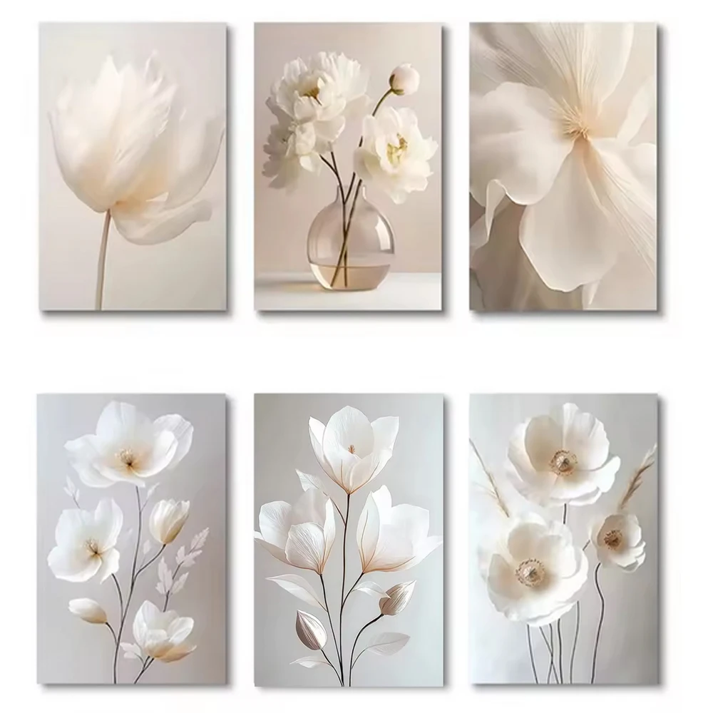 

Nordic Beige Peony Flowers Diamond Painting Jewelry Cross Stitch Full Square Round Diamond Art Mosaic Embroidery Home Decoration