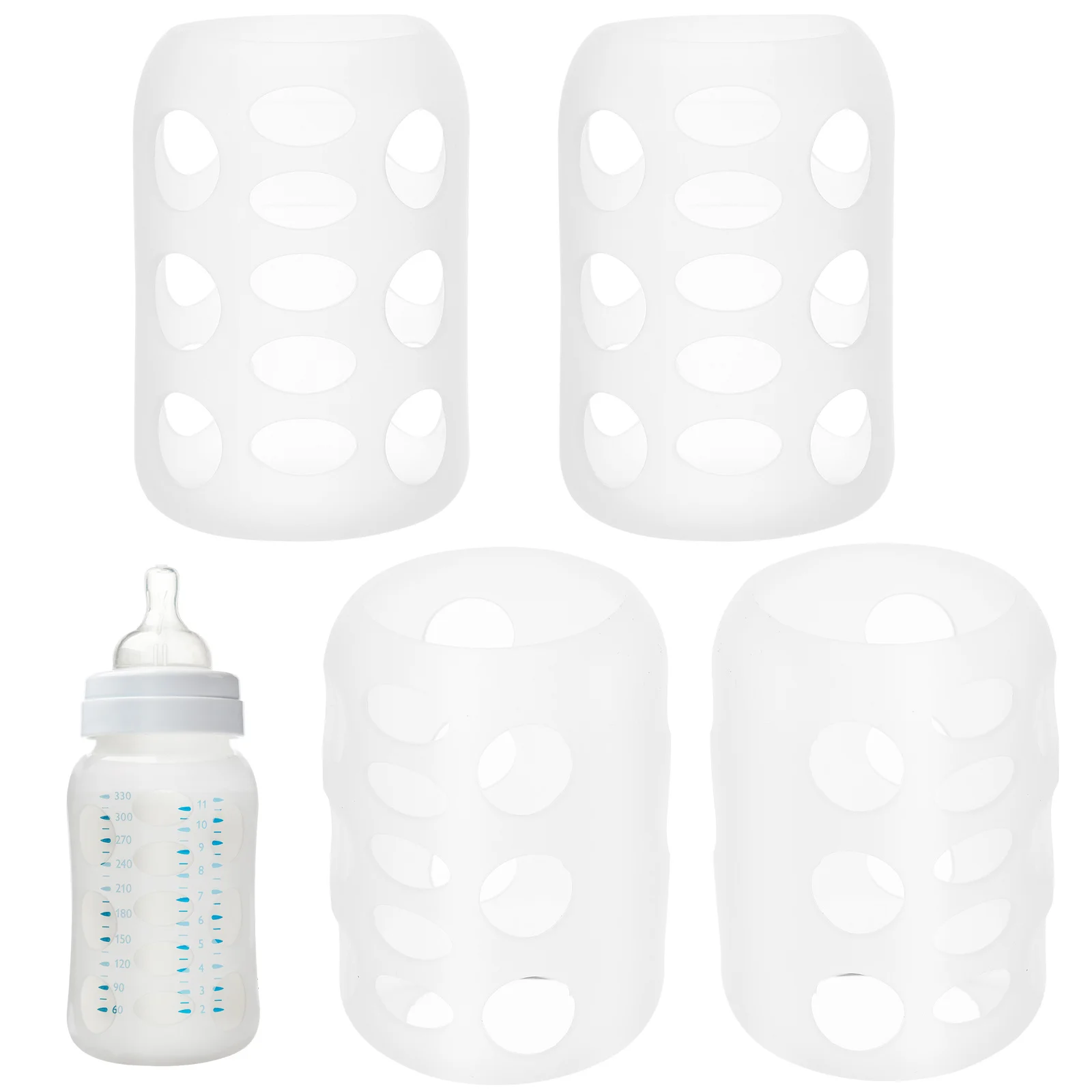 

4 шт., силиконовый чехол для бутылочки, рукава для детской кормушки, противоскользящая защита для детских бутылочек, гладкая поверхность, прочные рукава для детских бутылочек