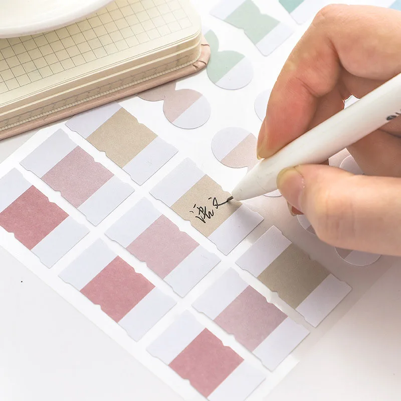 8 Sheets Morandi Color Index Stickers Self Adhesive Categorized Label Tag Marker Paper for Diary Agenda Planner Writable Sticker