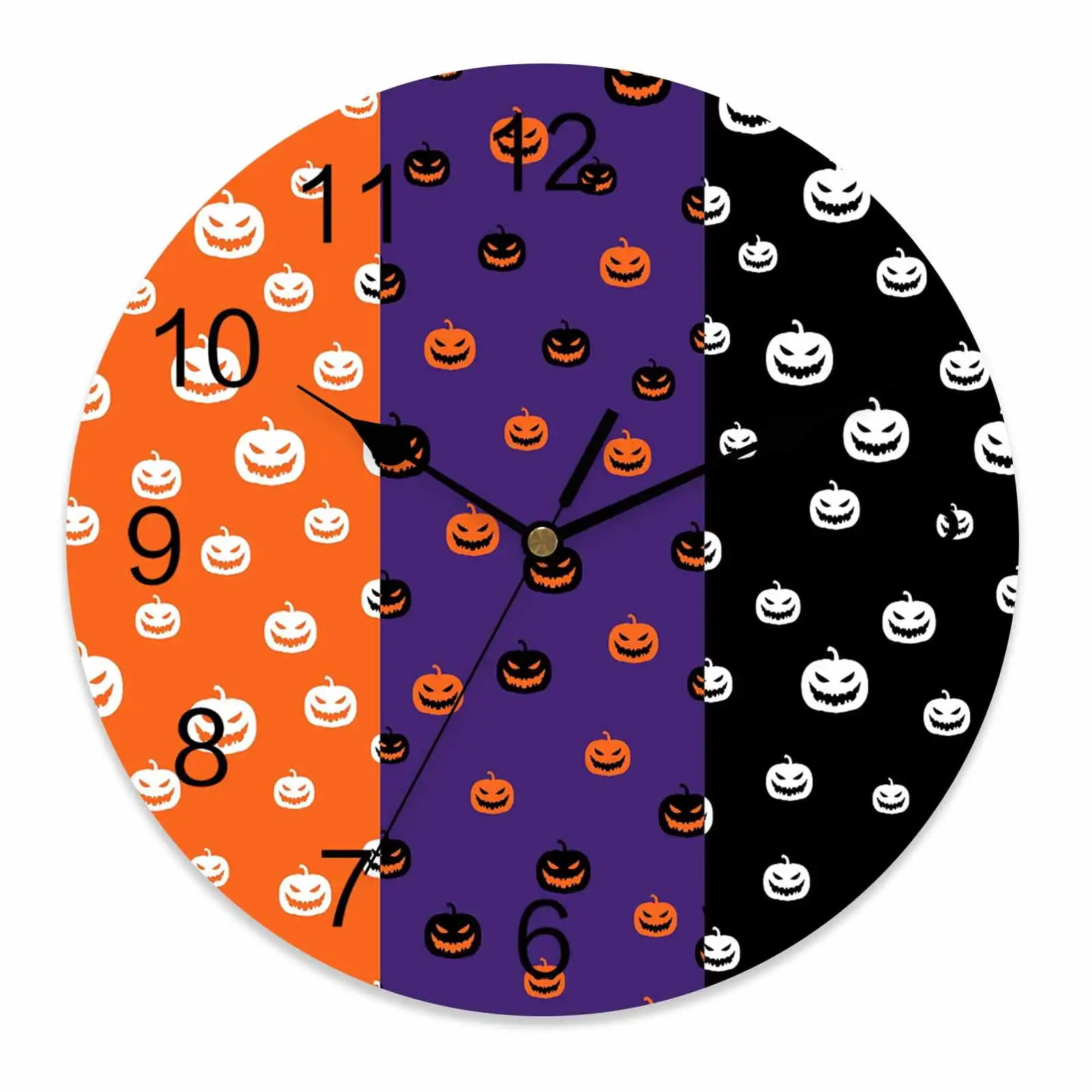 Silent Wall Clocks Battery Operated, Halloween Round Decorative Wall Clock for Living Room Bedroom Kitchen Bathroom Classroom