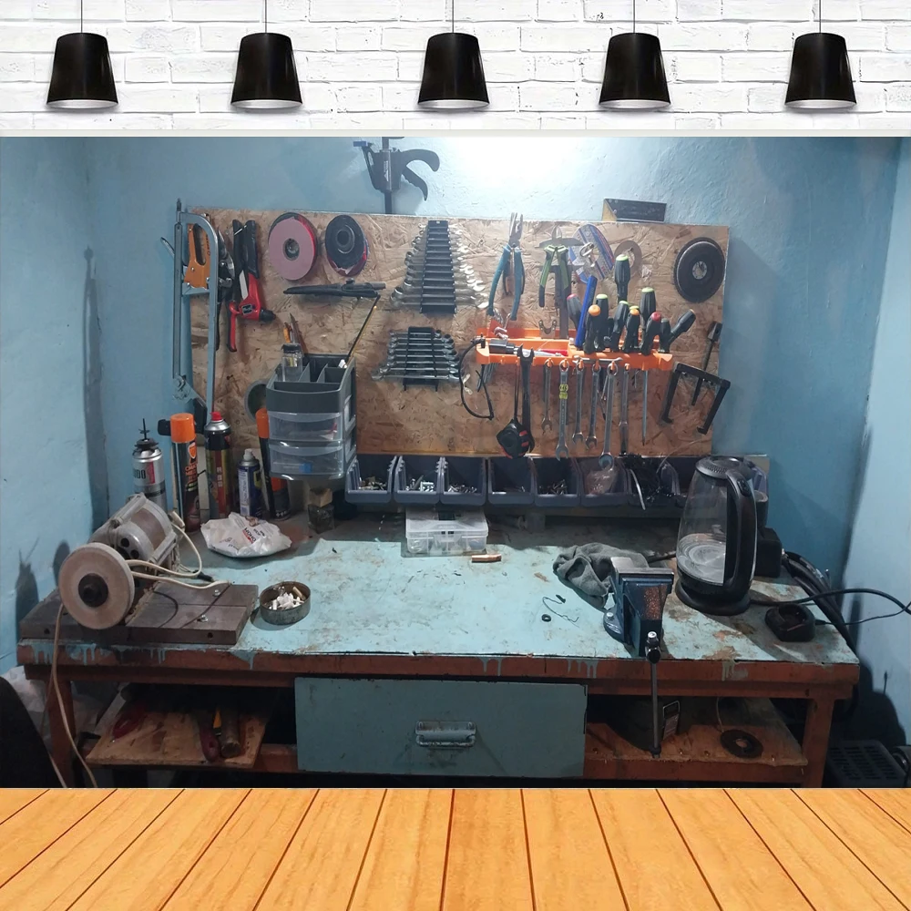 Workshop Tools Background - Photography Backdrop Modern Garage For Car