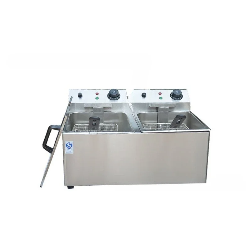 Electric Fryer 8L Single Cylinder Double Cylinder Commercial Fried Chicken and Chips Fryer Squid Fryer Sticking