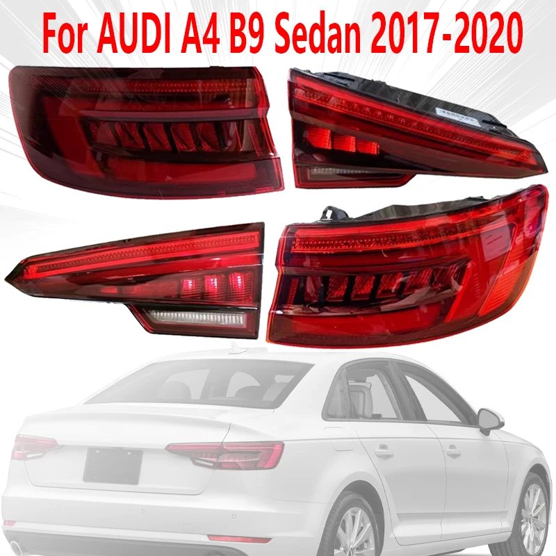 

For AUDI A4 B9 Sedan 2017 2018 2019 2020 Auto Accessories LED Tail Light Assembly Turn Signal Brake Warning Light Housing