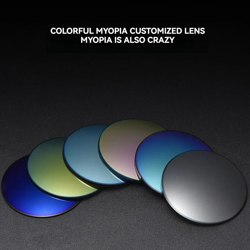 Polarisierte Sonnenbrillengläser aus verspiegeltem Kunstharz mit Farbverlauf, Unisex, UV400, individuell für Myopie und Astigmatismus, für den Außenbereich