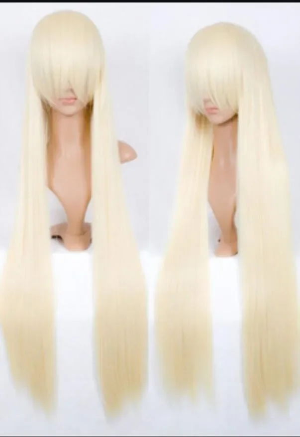 

WIG Women Cosplay Costume Long Wig Straight Smooth Blonde Hair Wigs Anime Wigs