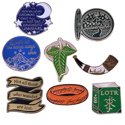 Not all those who wander are lost enamel pin Tolkein LLord of the ring quote badge adventure travel gifts