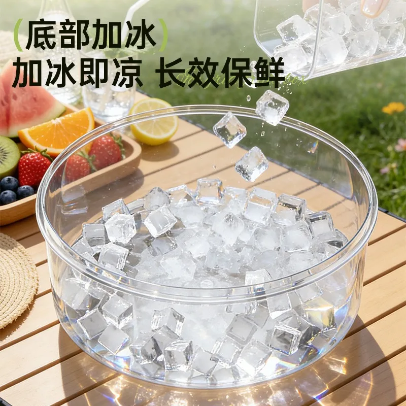 For Nine-point Grid with Handle, Kitchen Sealed Spice Storage Box, Dried Fruit Snack Tray, Refrigerator Fresh-keeping Box