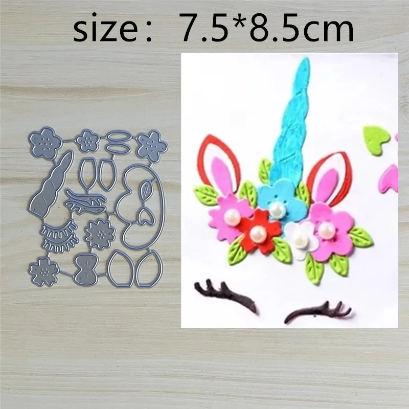 

Unicorn Flower Metal Cut Dies Stencils for Scrapbooking Stamp/Photo Album Decorative Embossing DIY Paper Cards