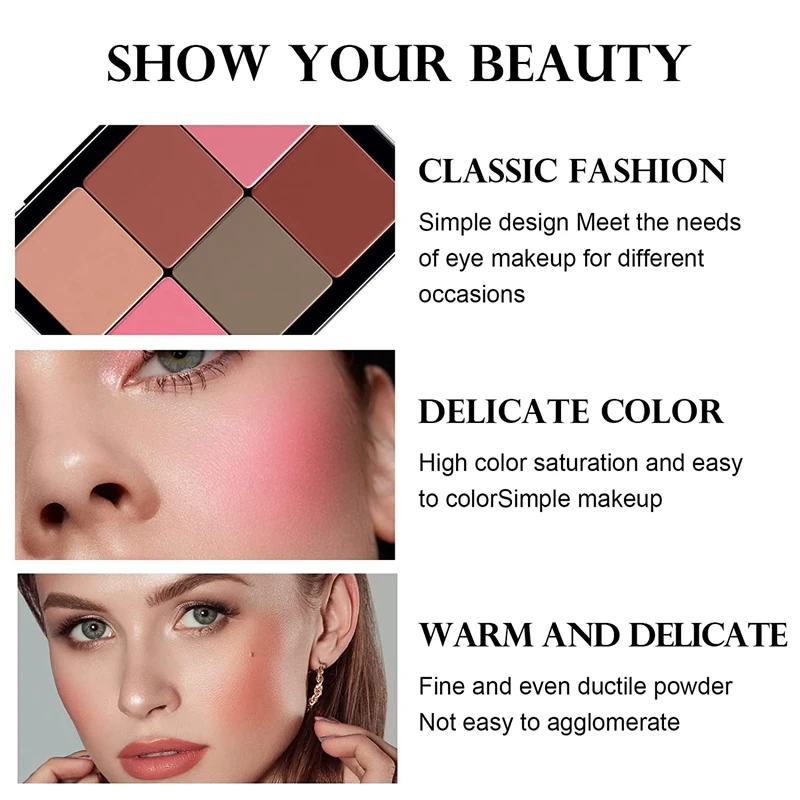 1 Piece 12-Color Blush Palette  Brightening Complexion Multicolor Rogue Plate Concealer Plate PC Skin-Friendly