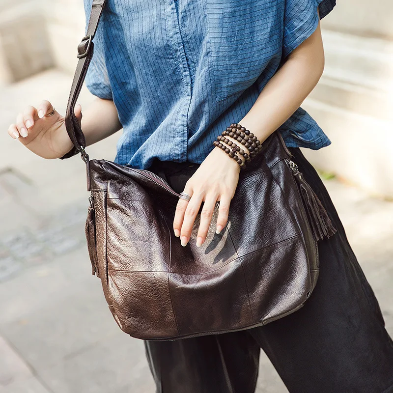 Borse da donna moda donna Borsa a tracolla in vera pelle borse a tracolla Messenger semplici grandi femminili in pelle di vacchetta novità 2024