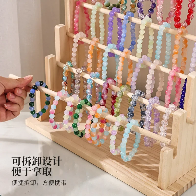Hand String Bracelet Display Stand Wooden Stall Hair Ring Bracelet Holder Necklace Jewelry Hanging Rack Home Storage Holders