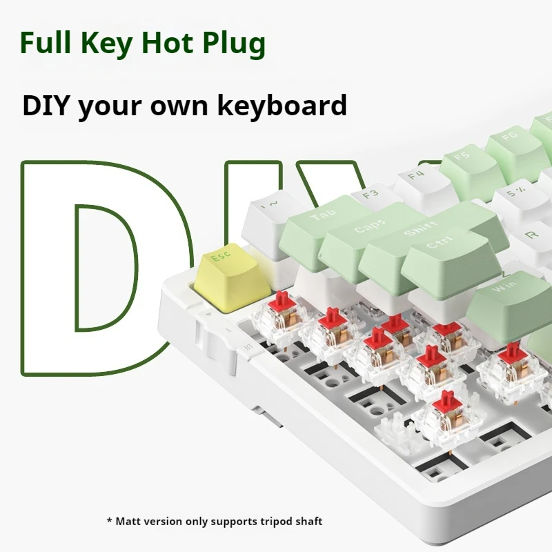 Imagem -06 - Ajazz-tri-mode 98 Teclado Mecânico sem Fio Personalizado Bluetooth Junta Verde e Preto Eixo Chá Hot Plug sem Fio Ak992