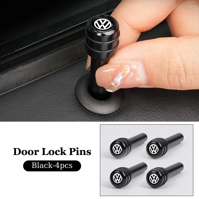 2/4Pcs Car Aluminum Alloy Door Lock Pins Rods Knobs For VW Polo GTI Golf Passat Scirocco Tiguan Jetta T-ROC Touareg Touran CC Sh