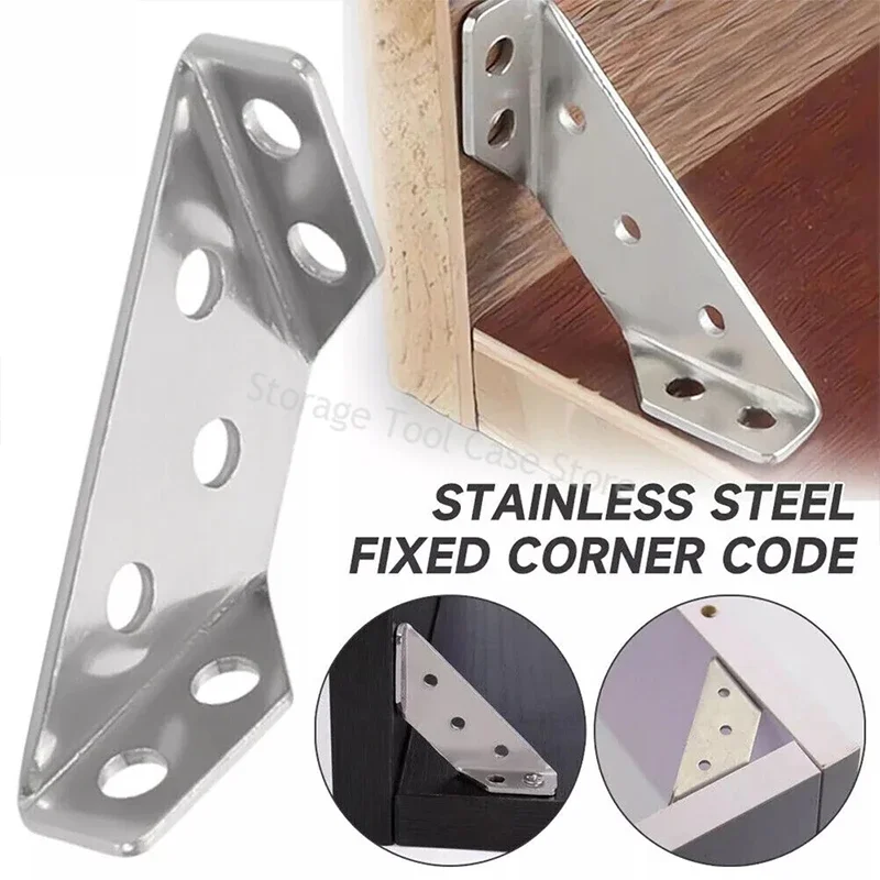 10/20/50pcs 90 Degrees Right Angle Fixed Bracket Thickened Stainless Steel Angle Code Furniture Connectors With Screws