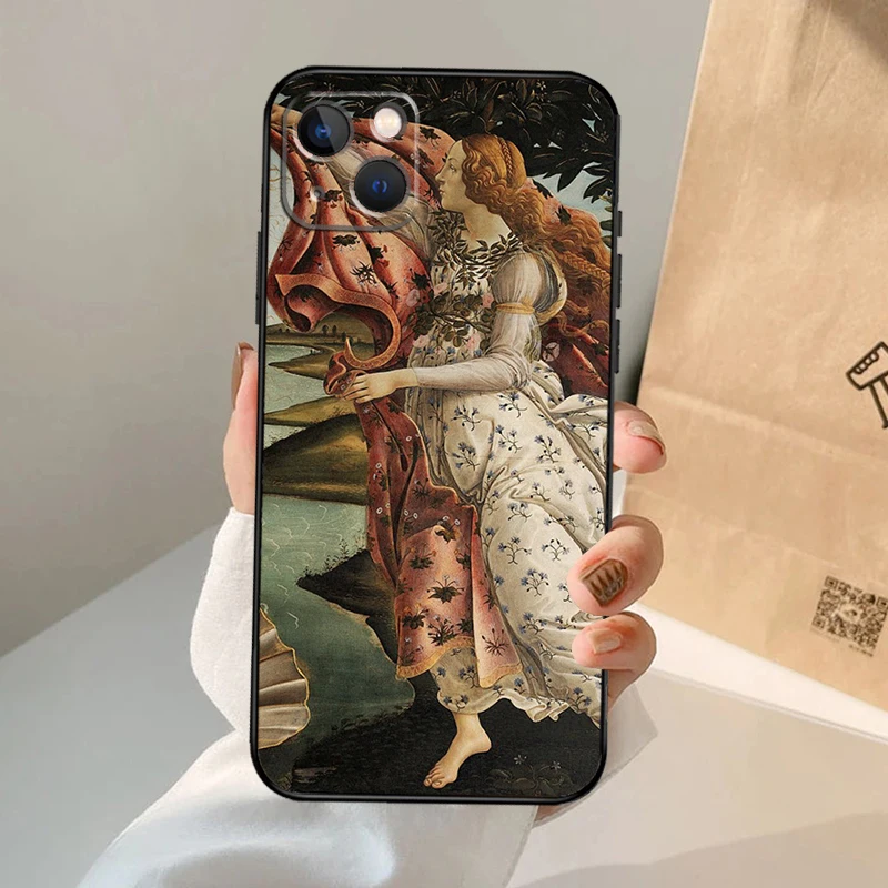 Art Paintings The Birth Of Venus Phone Case For iPhone 17 Air 16 15 14 13 11 12 Pro Max 13 12 mini 15 16 Plus 16e Cover Coque