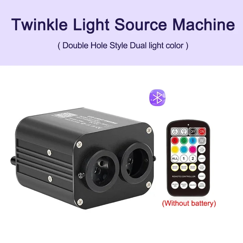 GIDERWEL Funkelndes LED-Glasfaserlicht, RGBW-Treiber, doppelte Farblichtquelle, DC12 V, 20 W, mit BluetoothP und Musikmodus für Auto-Sternenhimmel-Lampe 9