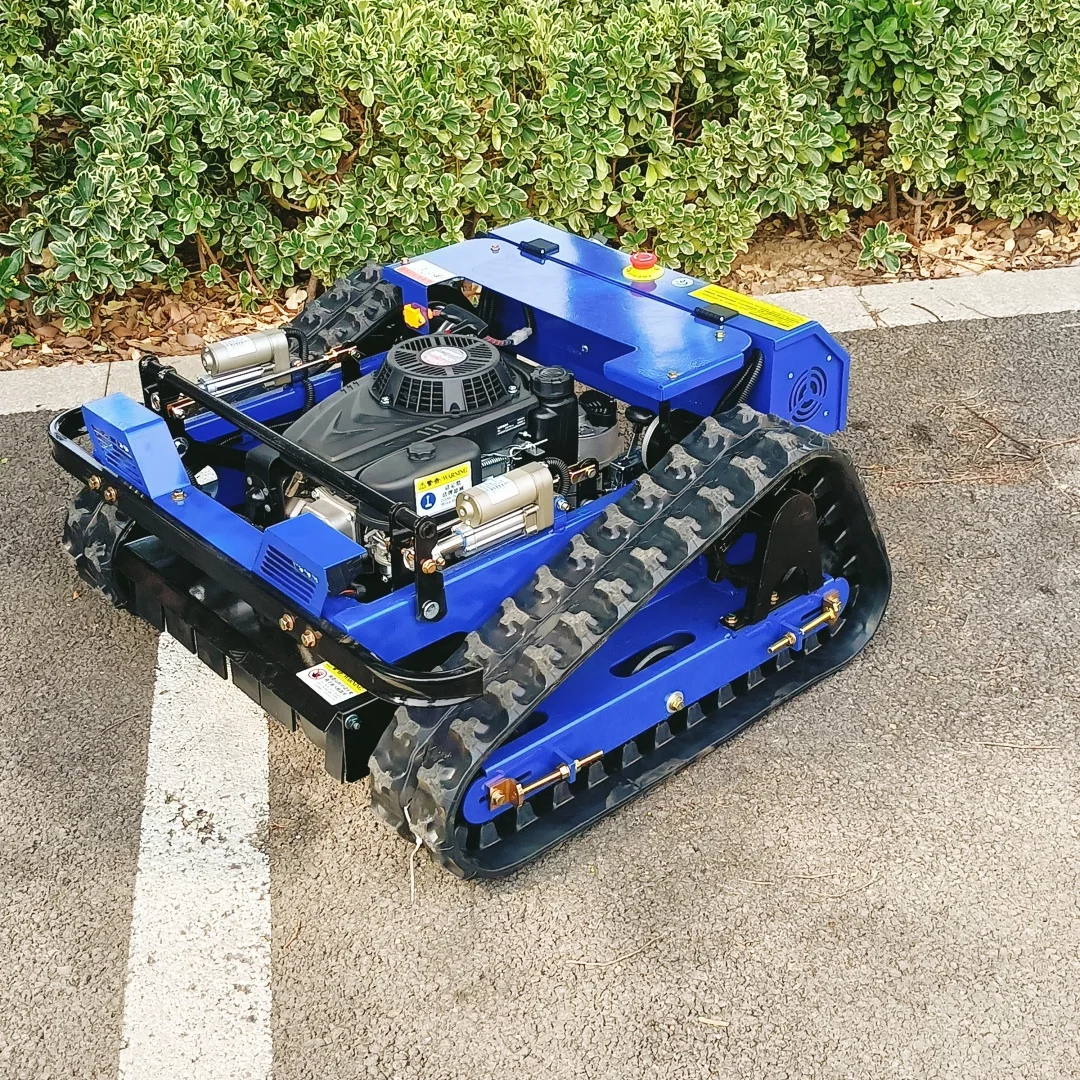 

Высококачественная промышленная беспроводная самоходная газонокосилка, 4-тактная гусеничная газонокосилка с дистанционным управлением, машина для резки травы для DIY