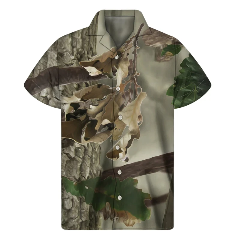 Mens Designer Clothes Hunting Camouflage 3D Print Shirt Oversized Summer 2024 Travel Outdoor Casual Forest Camisa Masculino 4XL