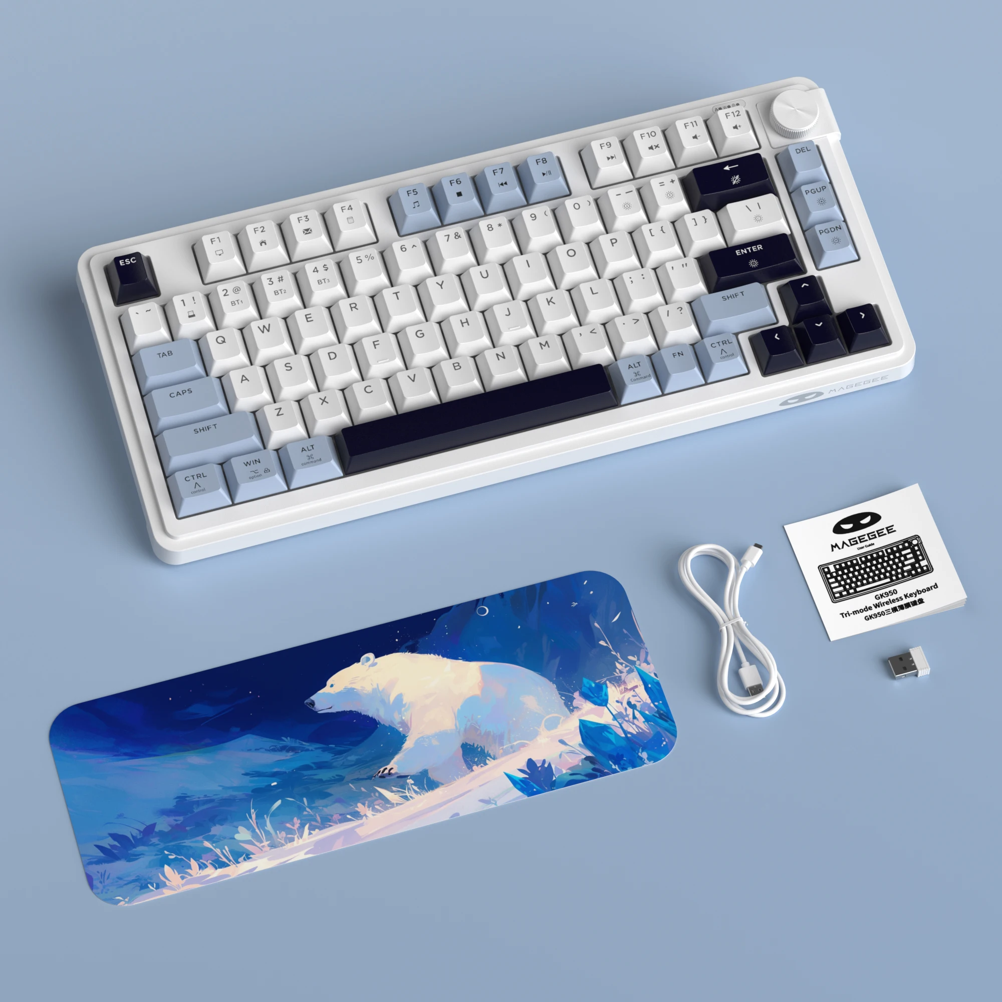 75% MageGee GK950 Mechanical Feeling Keyboard, 80 Keys Membrane, RGB Backlit, Wired & Wireless Mini Keyboard, For Laptop /PC