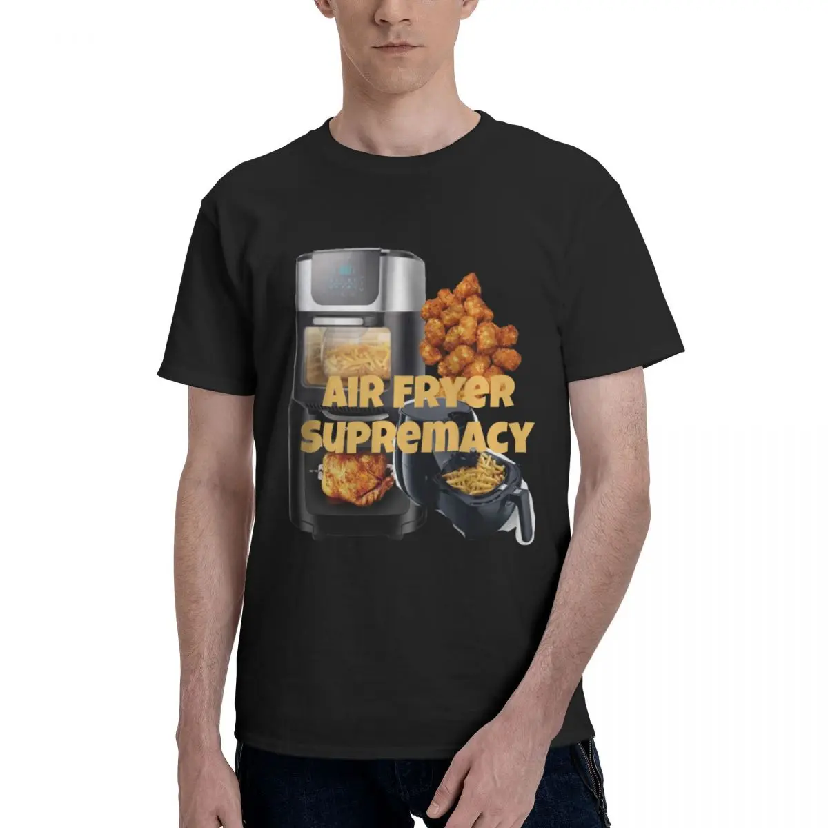 Men Air Fryer Supremacy T Shirt Vintage Plus Size O-neck Cotton Sleeve Custom T Shirts