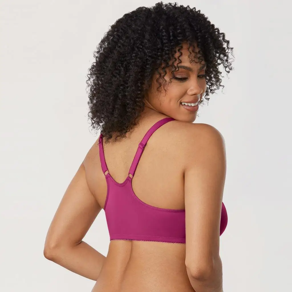 DELIMIRA Women's Racerback Front Closure Bra Plus Size Seamless Comfort Underwire Full Coverage Bras