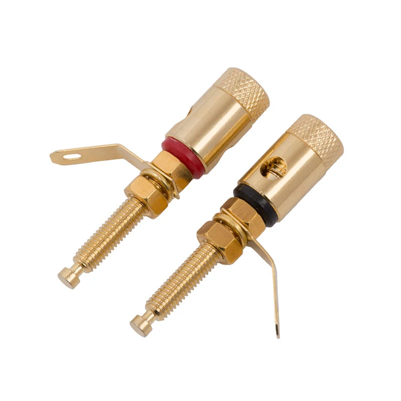 2/4/8pcs Pure Copper Gold-plated Audio Terminal Plus Long Current Speaker Power Amplifier Speaker Terminal 4mm Banana Socket