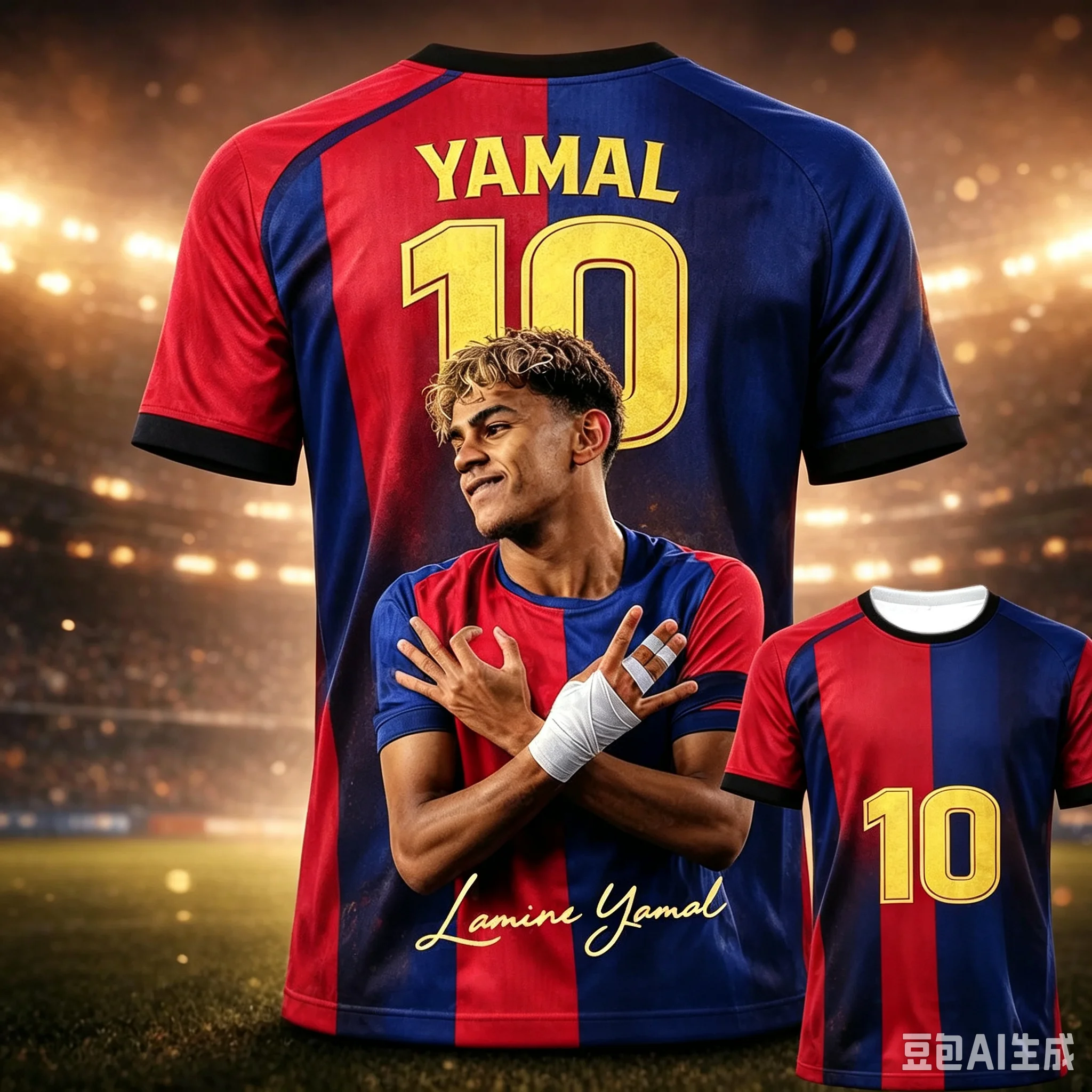 2026 Neues Lamine Yamal 3D-gedrucktes Fußball-Fan-Trikot Sport-T-Shirt Atmungsaktiv Schnelltrocknend für Sommerliche Outdoor-Bekleidung Familienoutfit – Detail 2