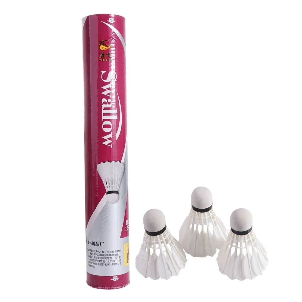 

Plume Shuttlecock Foam Head Badminton Lightweight No.5 Goose Down Badminton Ball Durable 12 pcs/set Badminton Ball Competition