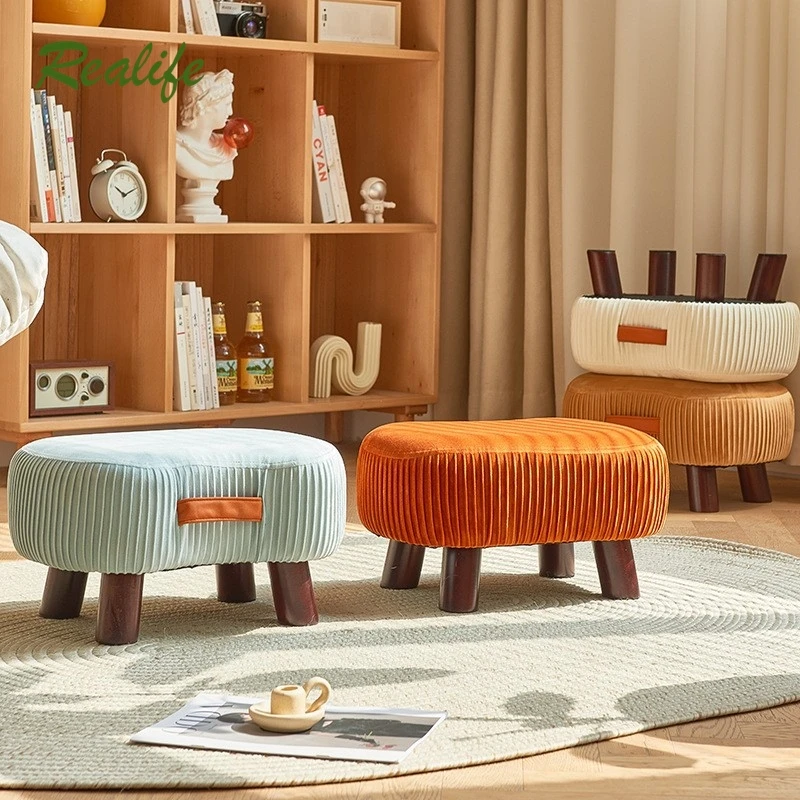 

Handheld Small Stool Household Low Stool Entrance Porch Shoe 35*25*23CM Living Room Sofa Children's Footrest Stool 2025 Plush