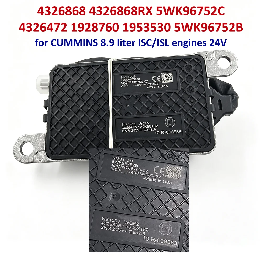 4326868 4326868RX 5WK96752C Nitrogen Oxide NOX Sensor 4326472 1928760 1953530 5WK96752B for CUMMINS 8.9L ISC/ISL Engines 24V
