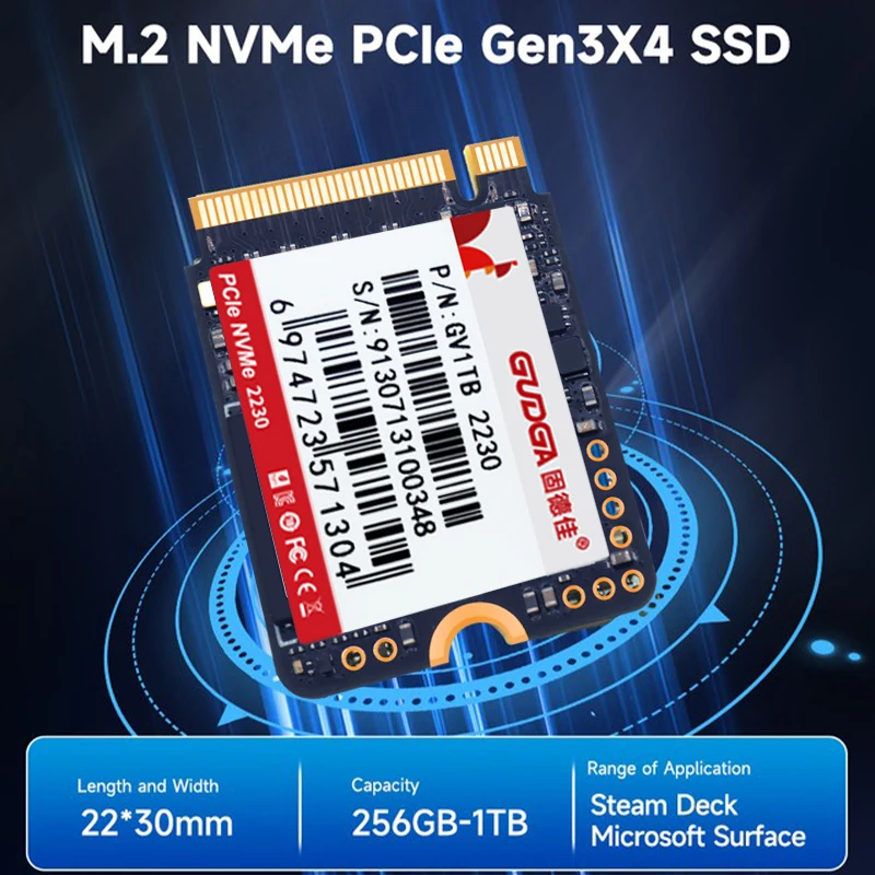 Imagem -06 - Gudga-unidade Interna de Estado Sólido para Laptop Nvme 2230 Tlc Ssd 1tb 512gb m2 Pcie 3.0 Steam Deck Aliado Dell hp Microsoft