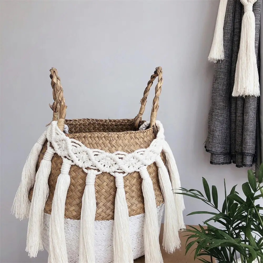 Macrame tenda cravatta cinghie per tende nappe corda di cotone intrecciata a mano CurtainTie Backs accessori per tende appeso a parete Boho Decor