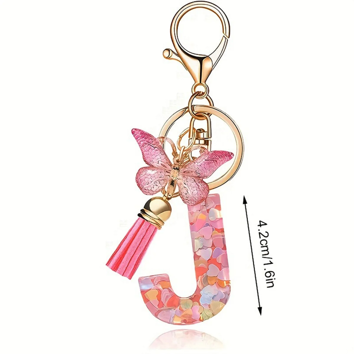 F Type Fashion Pink Letter Key Crystal Epoxy Ladies PendantJAS