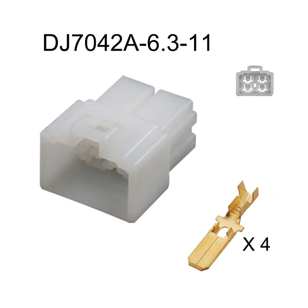 100SET DJ7042A-6.3-11/21 7122-2840 auto Waterproof connector 4 pin automotive Plug famale male socket Includes terminal