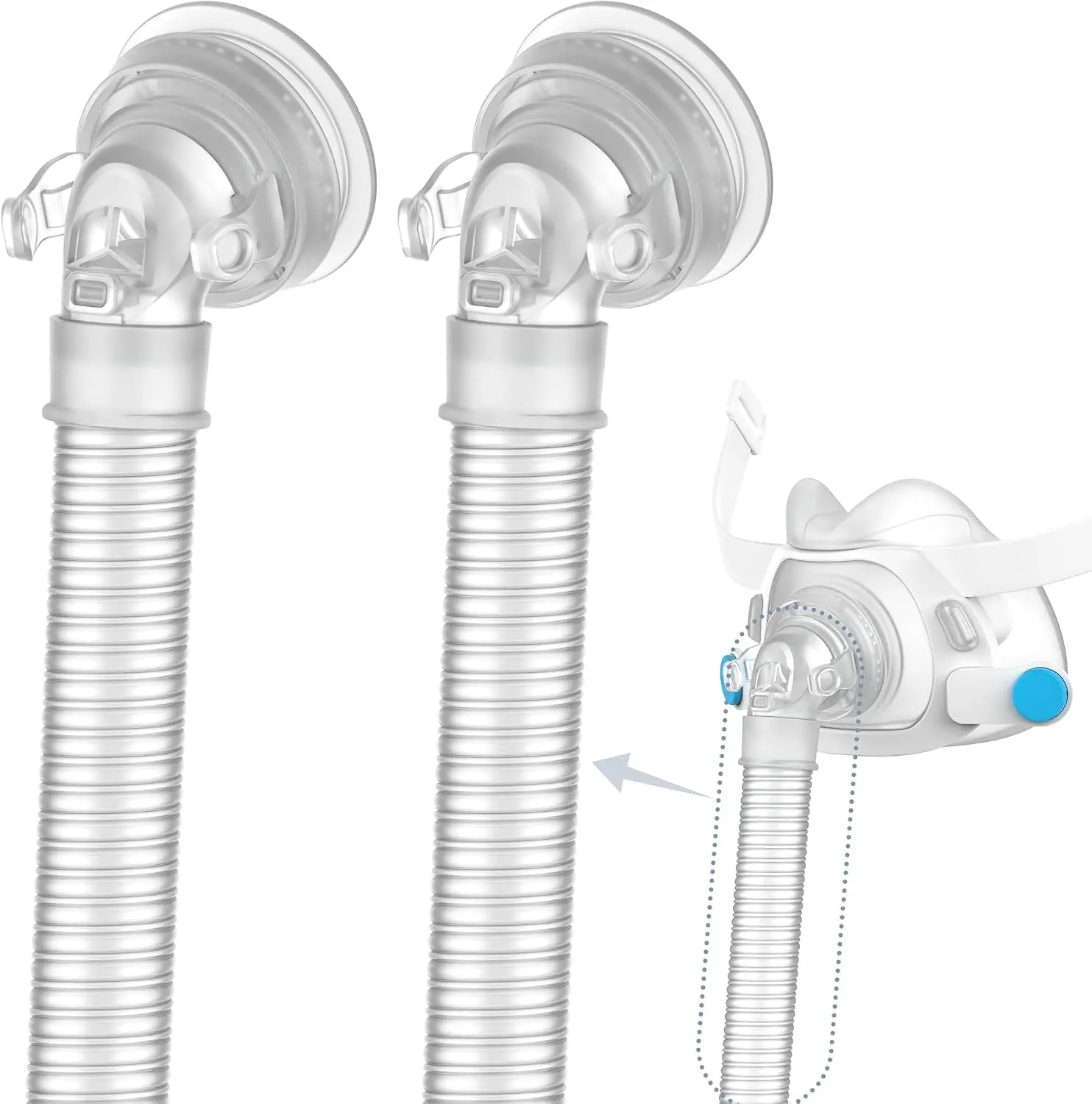 The short tube is suitable for the AirFit F40 CPAP accessory rotary tube,easy to connect,suitable for use in breathing and sleep